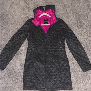 North face gray/pink lightweight down parka